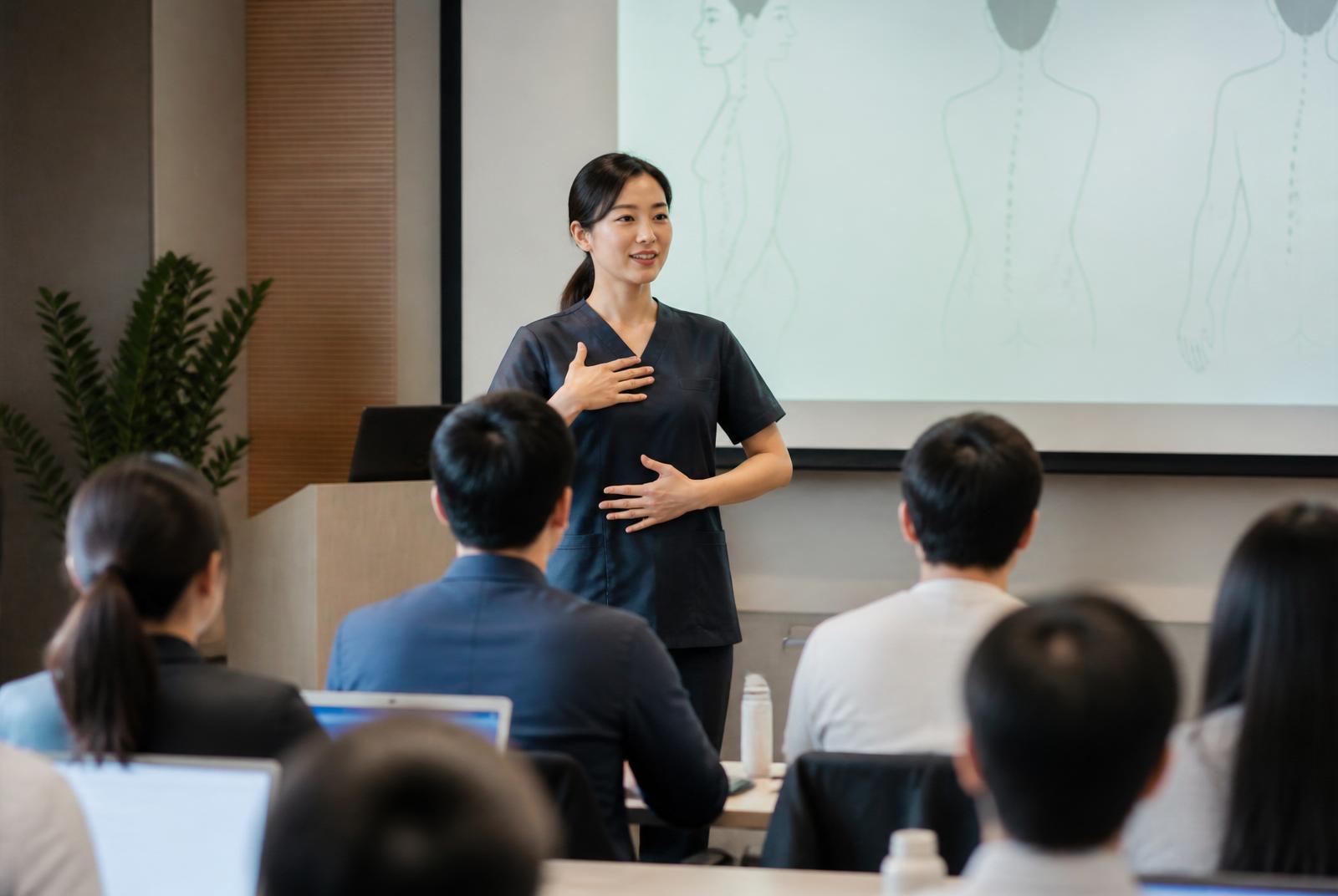 민지쌤 기업 임직원 자세교정 강연 현장